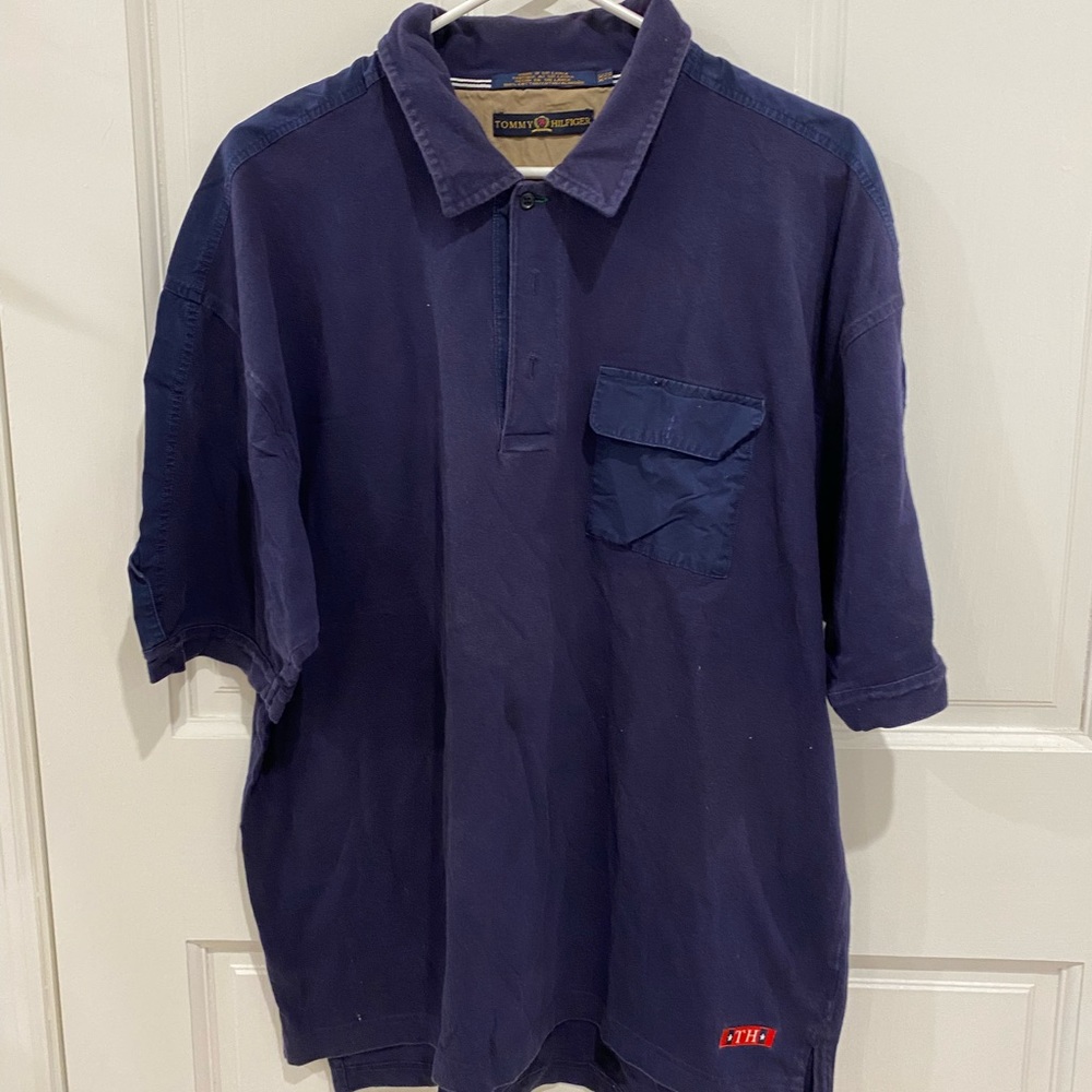 Tommy Hilfiger XXL Navy shirt with details - men’s
